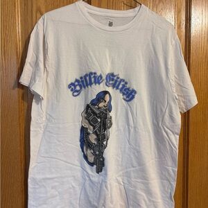 White Sparkly Billie Eilish Graphic Tee